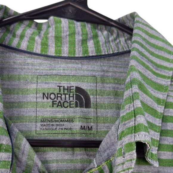 The North Face Men's Size M Green & Gray Button-Down Shirt - Picture 6 of 9